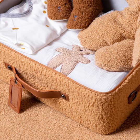 Childhome Kinderkoffer Mini Traveller - Teddy - Braun