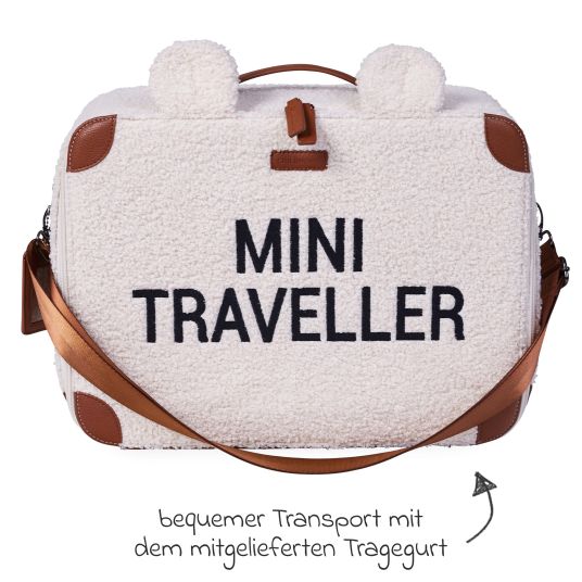 Childhome Valigia per bambini Mini Traveller - Teddy - Offwhite