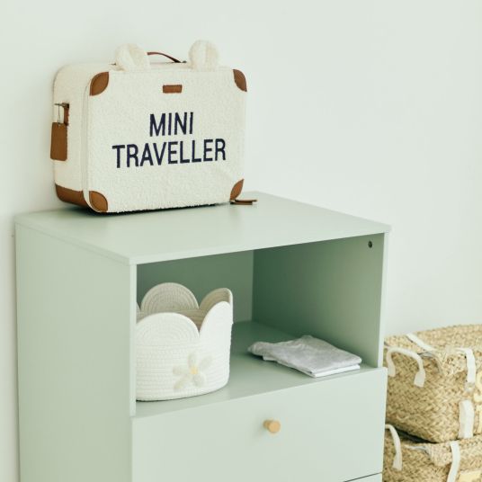 Childhome Valigia per bambini Mini Traveller - Teddy - Offwhite