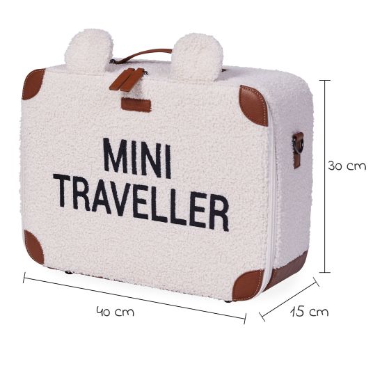 Childhome Valigia per bambini Mini Traveller - Teddy - Offwhite