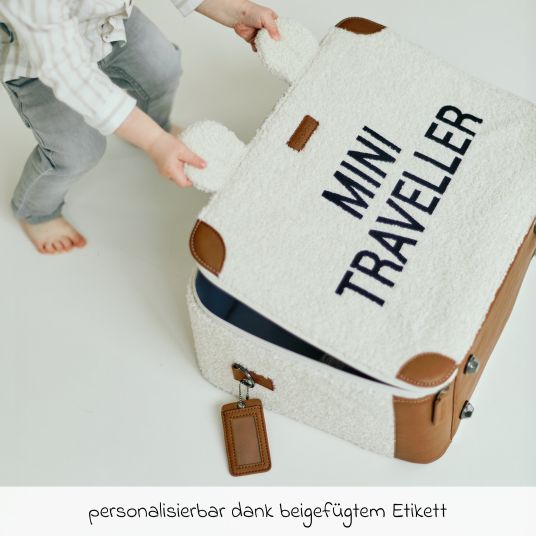 Childhome Valigia per bambini Mini Traveller - Teddy - Offwhite