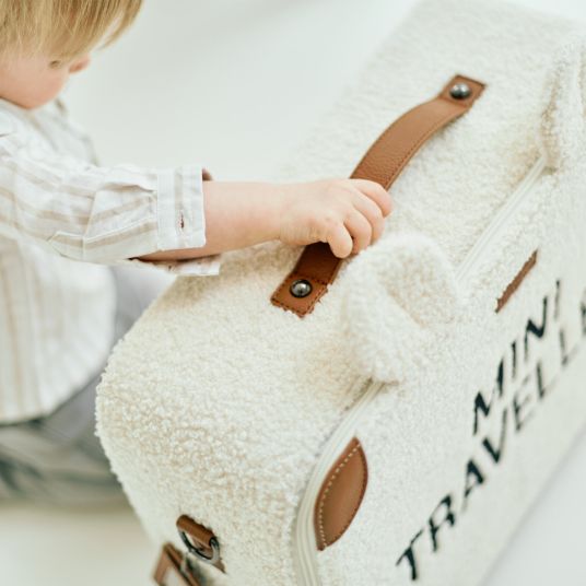 Childhome Valigia per bambini Mini Traveller - Teddy - Offwhite