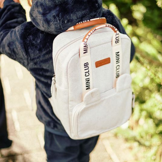 Childhome Kinderrucksack Mini Club - Signature Canvas - Offwhite