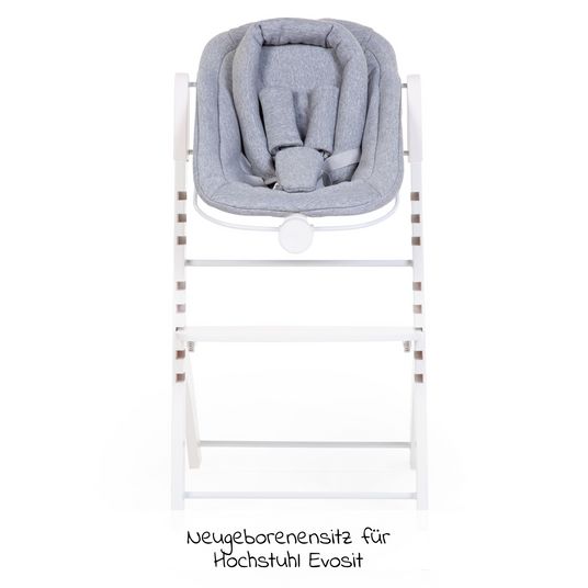 Childhome Newborn seat for Evosit high chair - Gray White