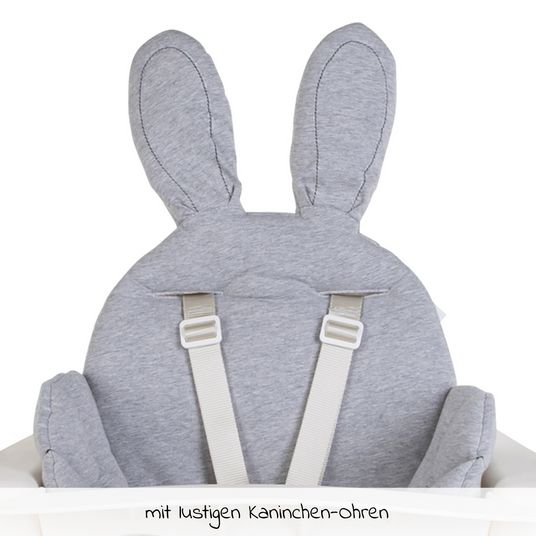 Childhome Sitzverkleinerer / Sitzkissen für Hochstühle & Babywippen - universell - Kaninchen - Grau