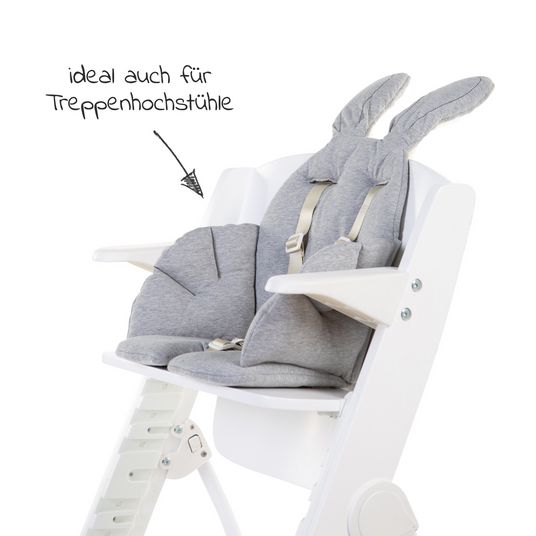 Childhome Sitzverkleinerer / Sitzkissen für Hochstühle & Babywippen - universell - Kaninchen - Grau