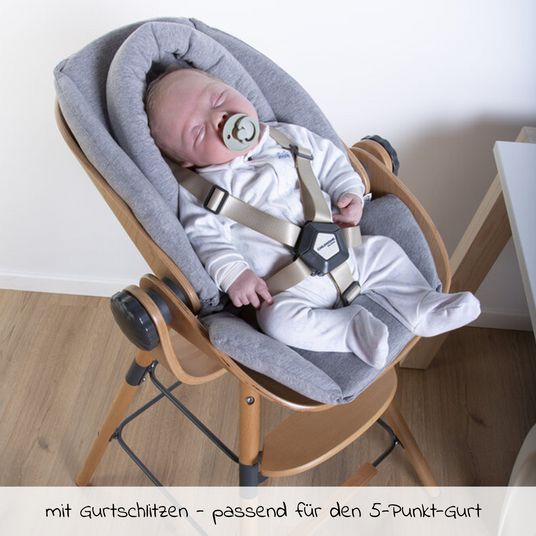 Childhome Sitzverkleinerer / Sitzkissen für Neugeborenen-Sitz Evolu - Jersey - Grau