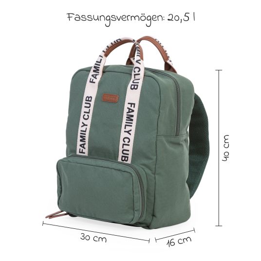 Childhome Wickelrucksack Family Club - Signature - Grün