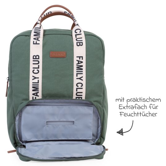 Childhome Wickelrucksack Family Club - Signature - Grün