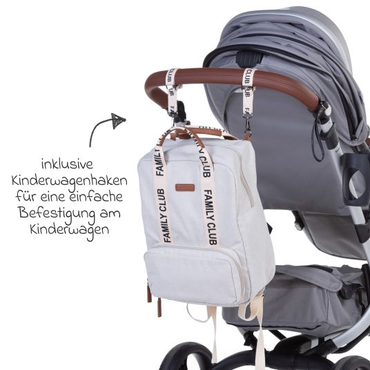 Childhome Wickelrucksack Family Club - Signature - Offwhite