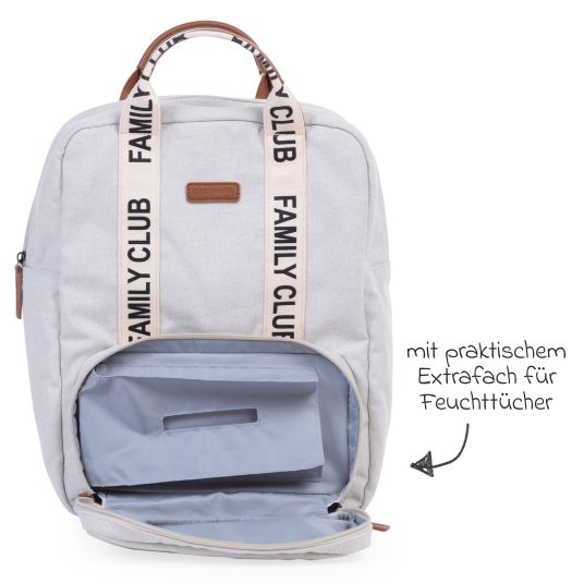 Childhome Wickelrucksack Family Club - Signature - Offwhite