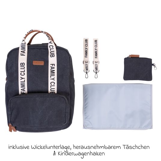 Childhome Wickelrucksack Family Club - Signature - Schwarz