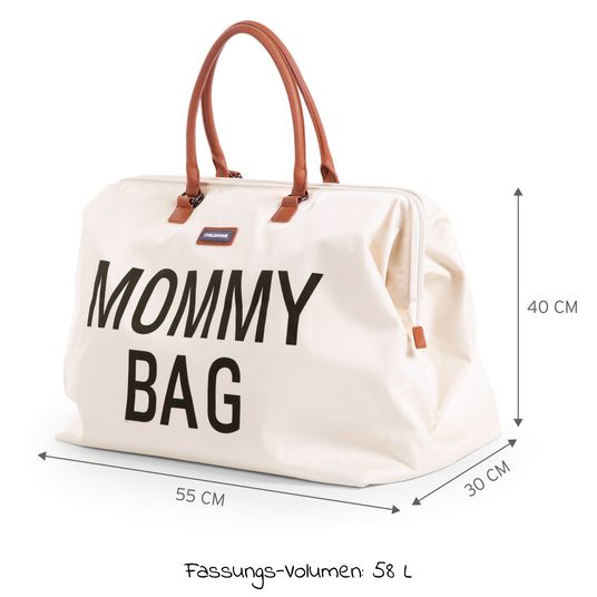 Childhome Wickeltasche Mommy Bag - Ecru / Schwarz