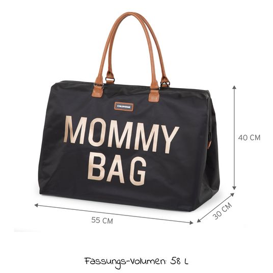 Childhome Wickeltasche Mommy Bag - Schwarz / Gold