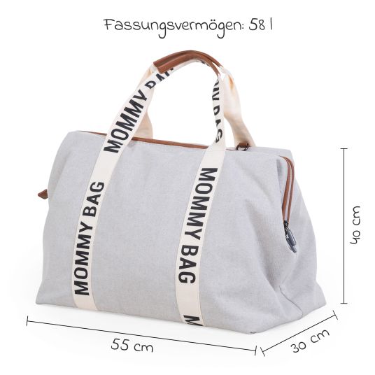 Childhome Borsa fasciatoio Borsa mamma - Tela firmata - Bianco sporco