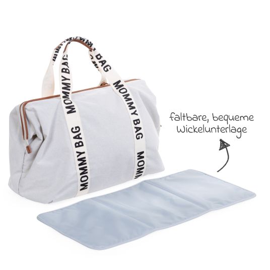 Childhome Wickeltasche Mommy Bag - Signature Canvas - Offwhite