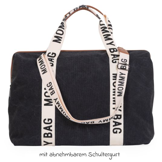 Childhome Wickeltasche Mommy Bag - Signature Canvas - Schwarz