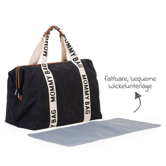 Childhome Borsa fasciatoio Borsa mamma - Tela firmata - Nero