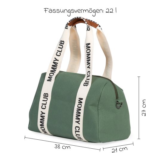 Childhome Borsa fasciatoio Mommy Club - Tela firmata - Verde