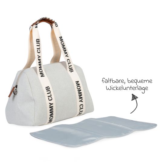 Childhome Wickeltasche Mommy Club - Signature Canvas - Offwhite