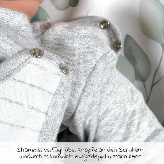 Coconette 2-tlg. Schlafsack-Set - Circle Weiß Grau + GRATIS Strampler mit Shirt - Let's have a Party - Gr. 62/68