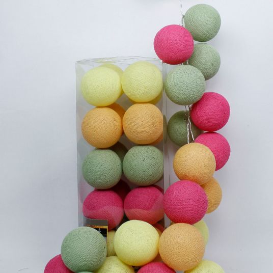 Cotton Ball Lights 20 Festoni a forma di palla di cotone - Primavera