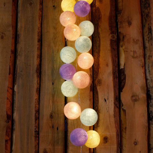 Cotton Ball Lights 20 Festoni a forma di palline di cotone - Gelato