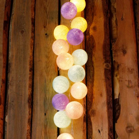 Cotton Ball Lights 20 Cotton Ball Light Chain - Pastel