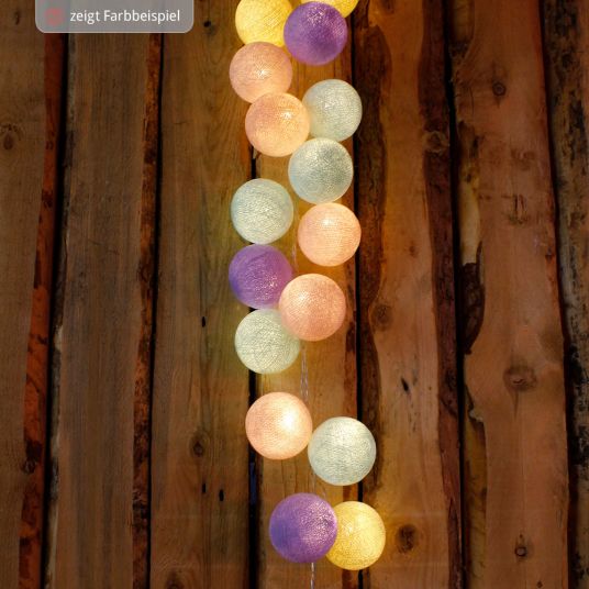 Cotton Ball Lights 20 Cotton ball light chain - Spring