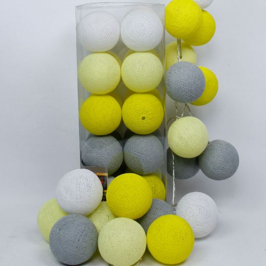 Cotton Ball Lights 20er Cotton-Ball-Lichterkette - Yellow Stone