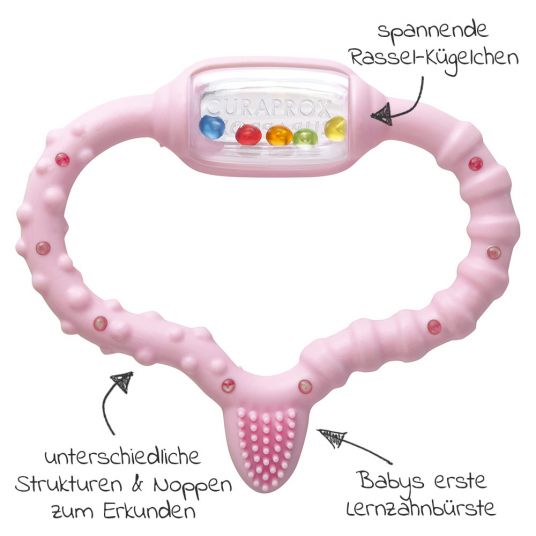 Curaprox Teething ring Biofunktional Single - Pink