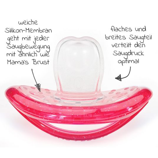 Curaprox Pacifier 2 Pack Biofunktional Duo - Silicone 0-7 M - Pink
