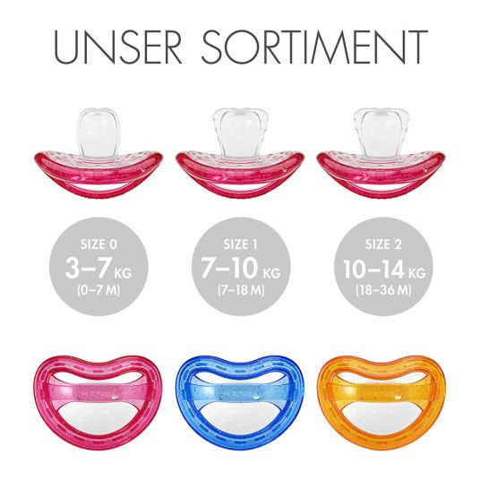 Curaprox Pacifier 2 Pack Biofunktional Duo - Silicone 7-18 M - Pink