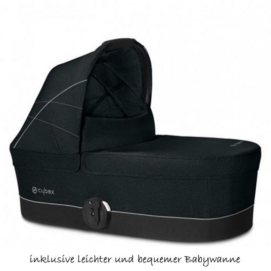 Cybex Kombi-Kinderwagen Balios S & Cot S - Lavastone Black Black