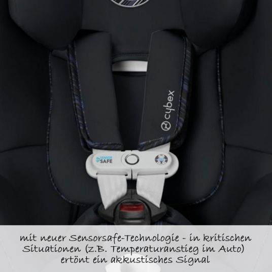 Cybex Reboarder-Kindersitz Sirona M2 i-Size mit Sensorsafe inkl. Base M - Urban Black
