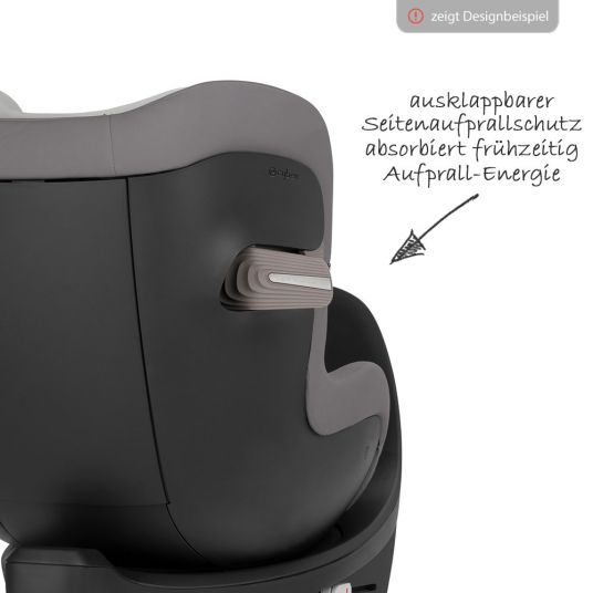 Cybex Reboarder-Kindersitz Sirona S i-Size inkl. Base M - Manhattan Grey Mid Grey