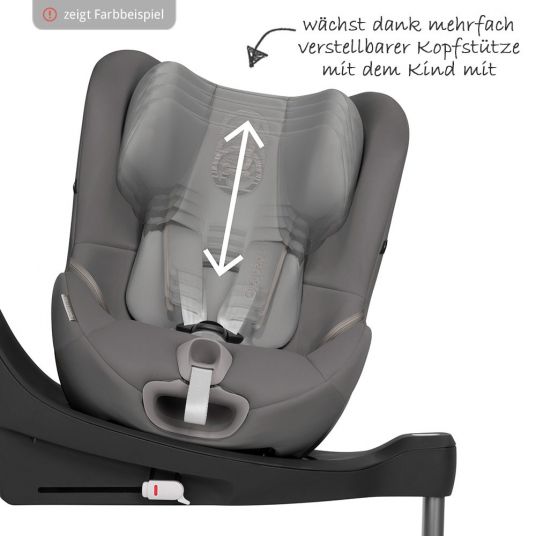 Cybex Reboarder-Kindersitz Sirona S i-Size inkl. Base - Pepper Black Dark Grey