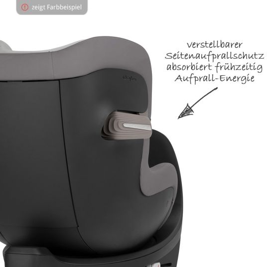 Cybex Reboarder-Kindersitz Sirona S i-Size inkl. Base - Pepper Black Dark Grey
