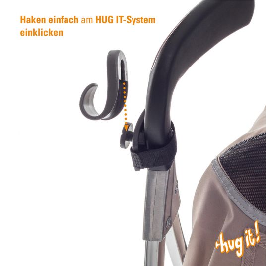 Diago Pack of 2 fixing hooks Hug it! for stroller - Gray