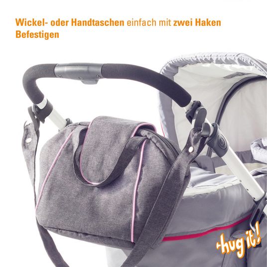 Diago Pack of 2 fixing hooks Hug it! for stroller - Gray