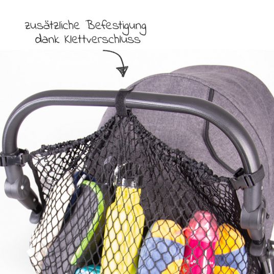 Diago Einkaufsnetz XL für Kinderwagen - Schwarz