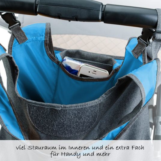 Diago Kinderwagen-Tasche Deluxe - Grau Blau