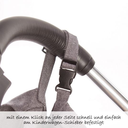 Diago Kinderwagen-Tasche Deluxe - Grau Magenta