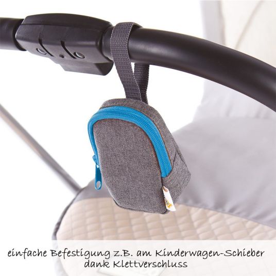 Diago Schnullertasche Deluxe - Grau Blau