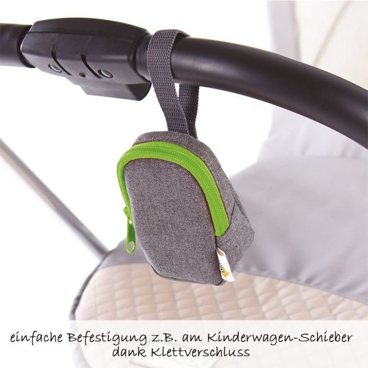 Diago Schnullertasche Deluxe - Grau Grün