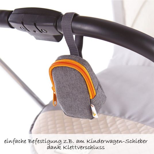 Diago Schnullertasche Deluxe - Grau Orange