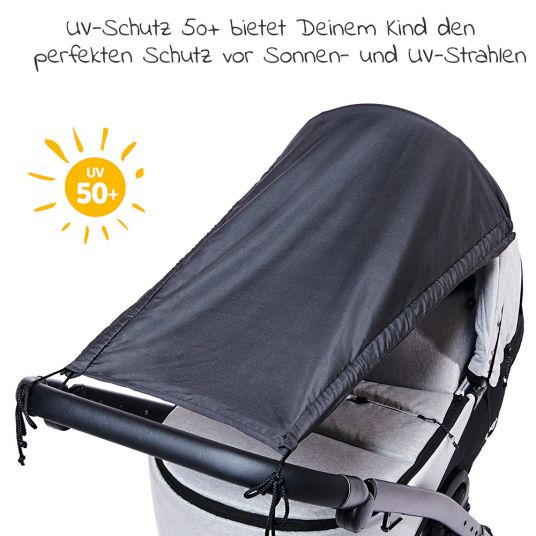 Diago Universal Sonnensegel mit Seitenschutz für Kinderwagen und Buggy UV-Schutz 50+ - Anthrazite