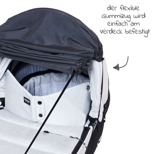 Diago Universal sun sail with side protection for stroller and buggy UV protection 50+ - Anthracite