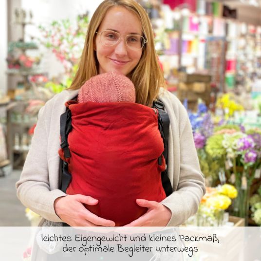 Didymos DidyFix Fullbuckle baby carrier from birth - 3.5 kg - 20 kg - squat-spread position, tummy, back and hip carry, 100% organic cotton - Rusty Red