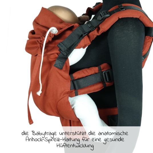 Didymos DidyFix Fullbuckle baby carrier from birth - 3.5 kg - 20 kg - squat-spread position, tummy, back and hip carry, 100% organic cotton - Rusty Red